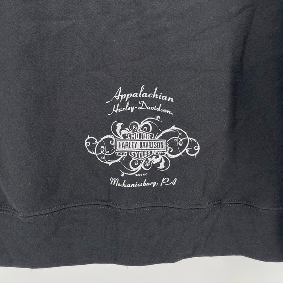Harley Davidson Womens Zipped Sweatshirt Black Pink Rhinestones XXL - Picture 6 of 7